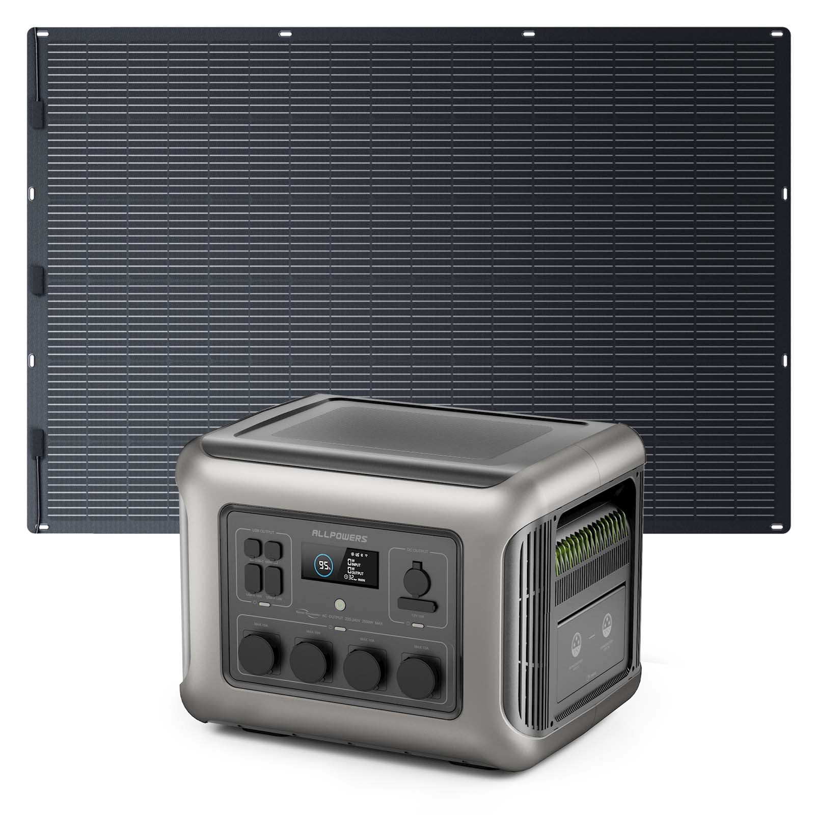 ALLPOWERS R2500 Solargenerator R2500 Mit 400W Flexibles Solarpanel