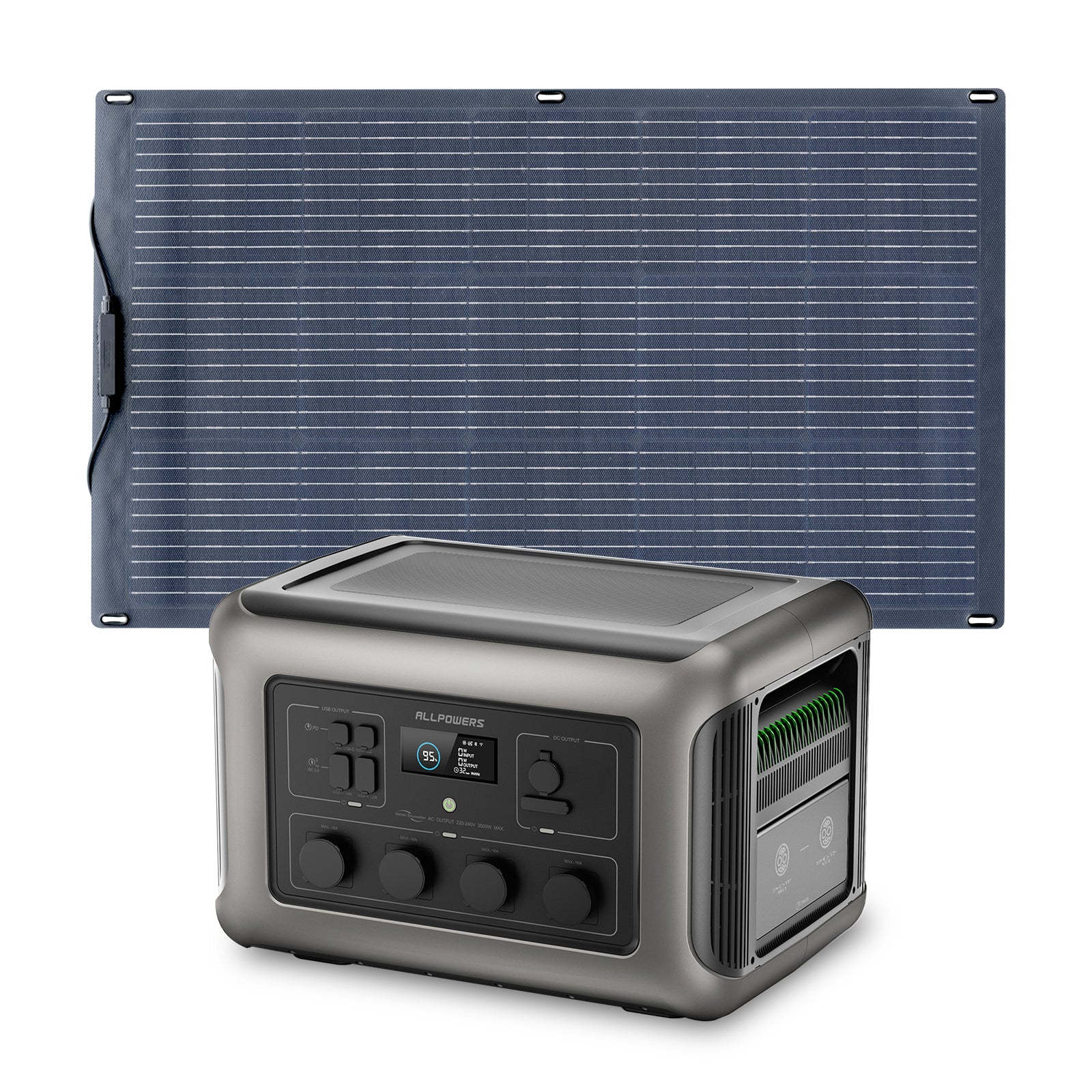ALLPOWERS 3500W Solargenerator R3500 Mit 100W Flexibles Solarpanel
