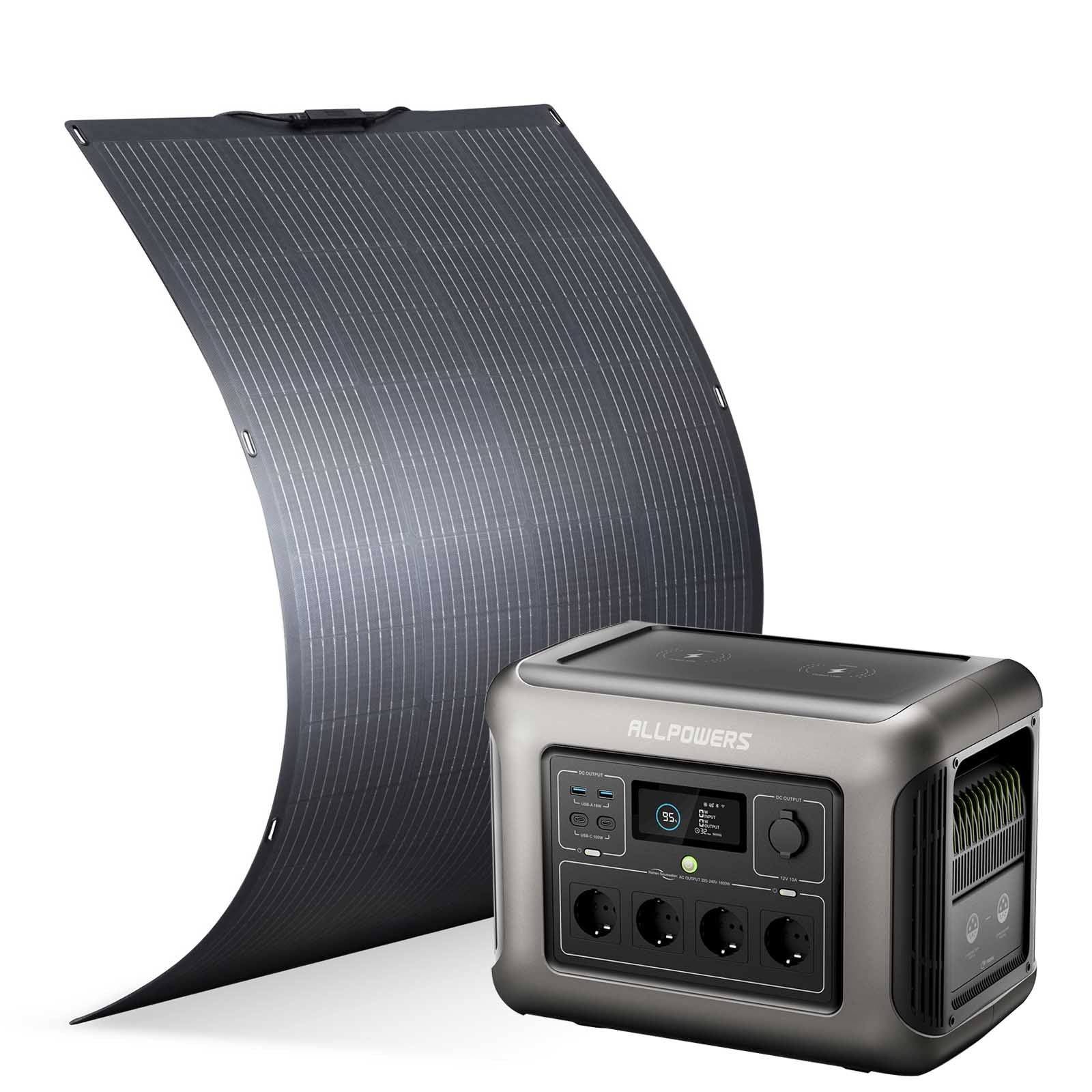 ALLPOWERS Solargenerator-Kit 1800W (R1500 + SF200 200W Flexibles Solarpanel)