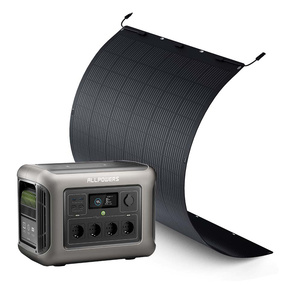 ALLPOWERS 1800W Solargenerator R1500 Mit 400W Flexibles Solarpanel