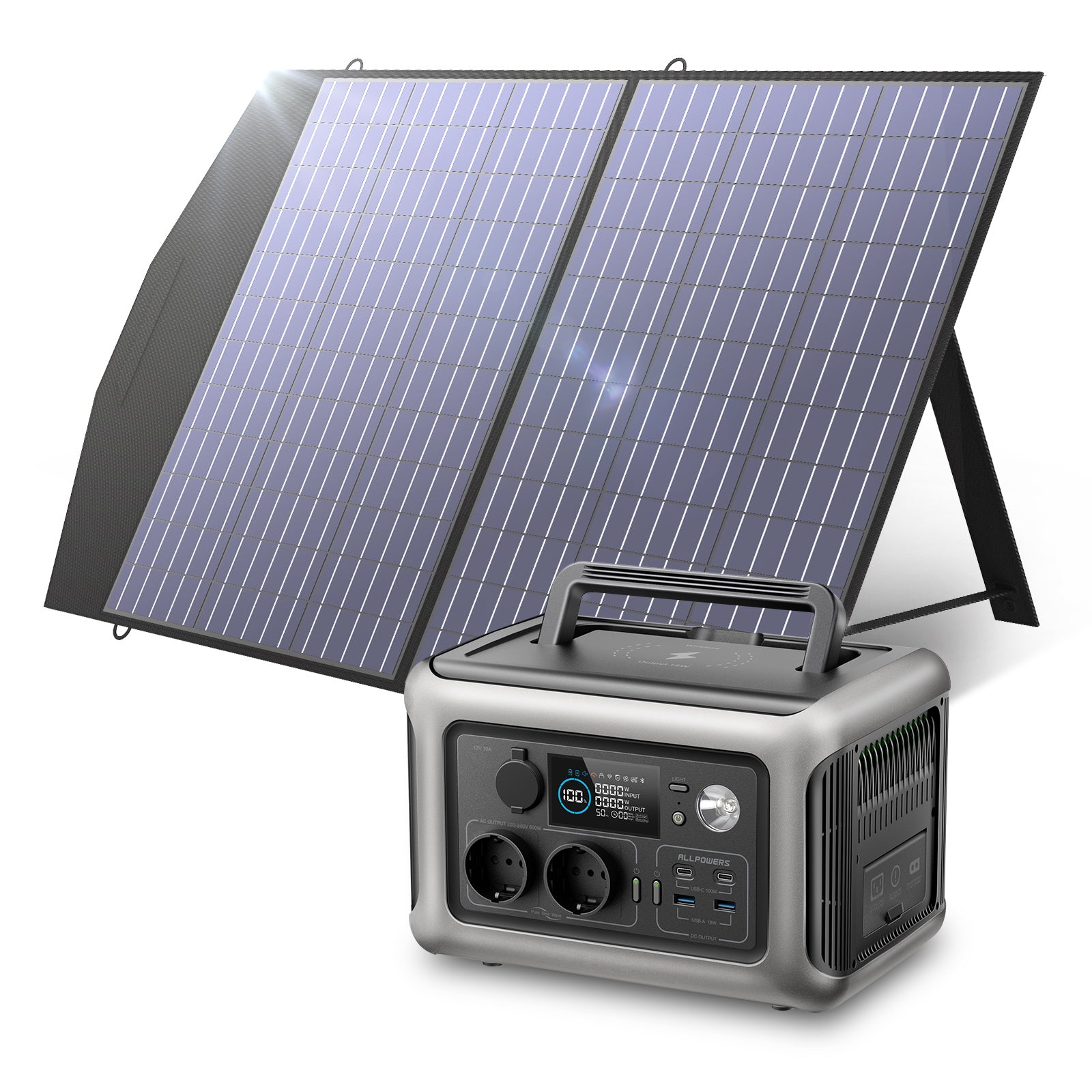 ALLPOWERS Solargenerator-Kit 600W (R600 + SP027 100W Solarpanel)