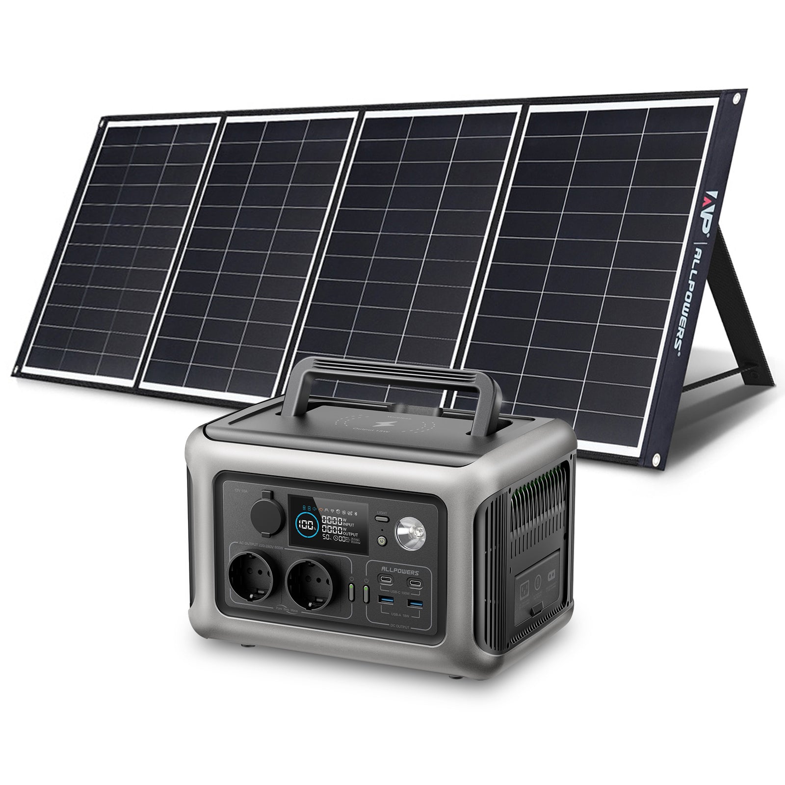 ALLPOWERS Solargenerator-Kit 600W (R600 + SP035 200W Solarpanel mit Monokristalliner Zelle)