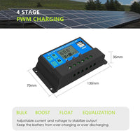 ALLPOWERS 30A Solar Ladegerät 12V/24V für Solarpanel mit 5V Doppel-USB-Anschluss