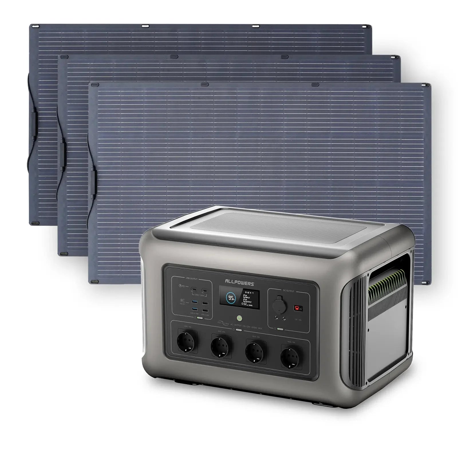 ALLPOWERS Solar Generator Kit 3500W (R3500 + SF200 200W Flexible Solar Panel) ALLPOWERS