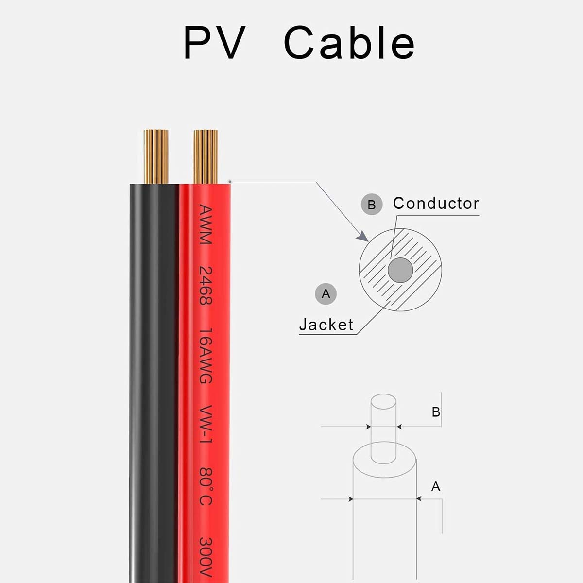 ALLPOWERS Solar-PV-Verbindungskabel Anderson zu DC5525, 1,5 m, 16 AWG (5.5mm x 2.5mm)