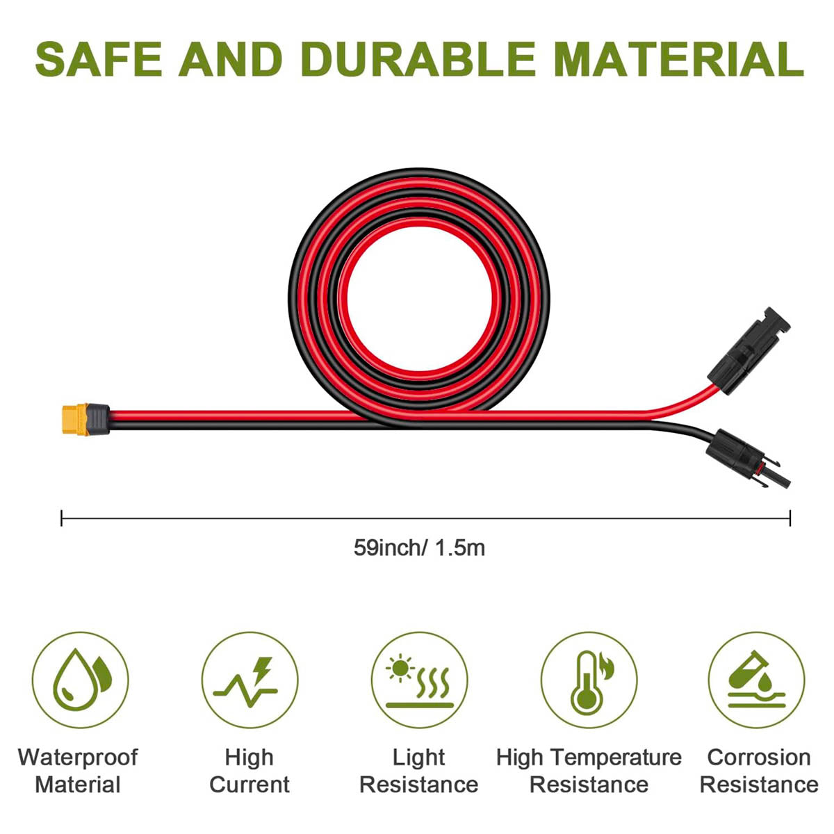 ALLPOWERS Solar-PV-Verbindungskabel mit XT60-Stecker 1,5 m 4,9 Fuß