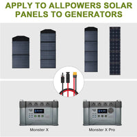 ALLPOWERS Solar-PV-Verbindungskabel mit XT60-Stecker 1,5 m 4,9 Fuß