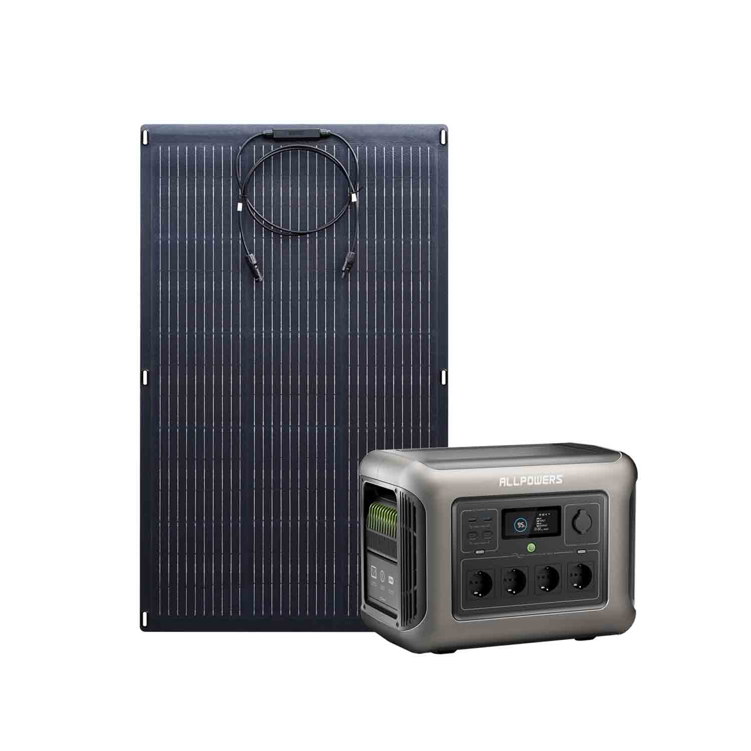 ALLPOWERS Solargenerator-Kit 1600W (R1500 Lite + SF100 100W Solarpanel)