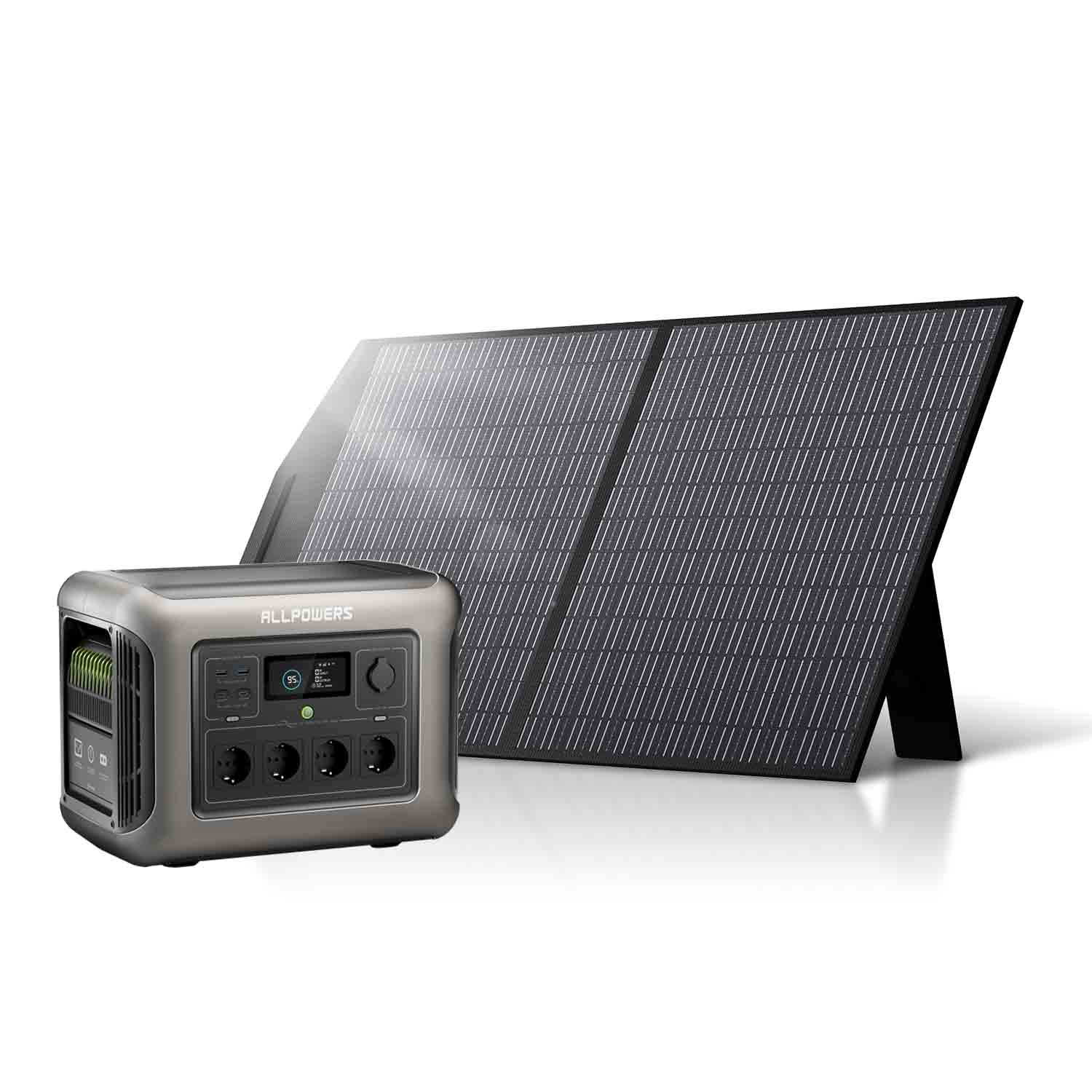 ALLPOWERS Solargenerator-Kit 1600W (R1500 Lite + SP027 100W Solarpanel)