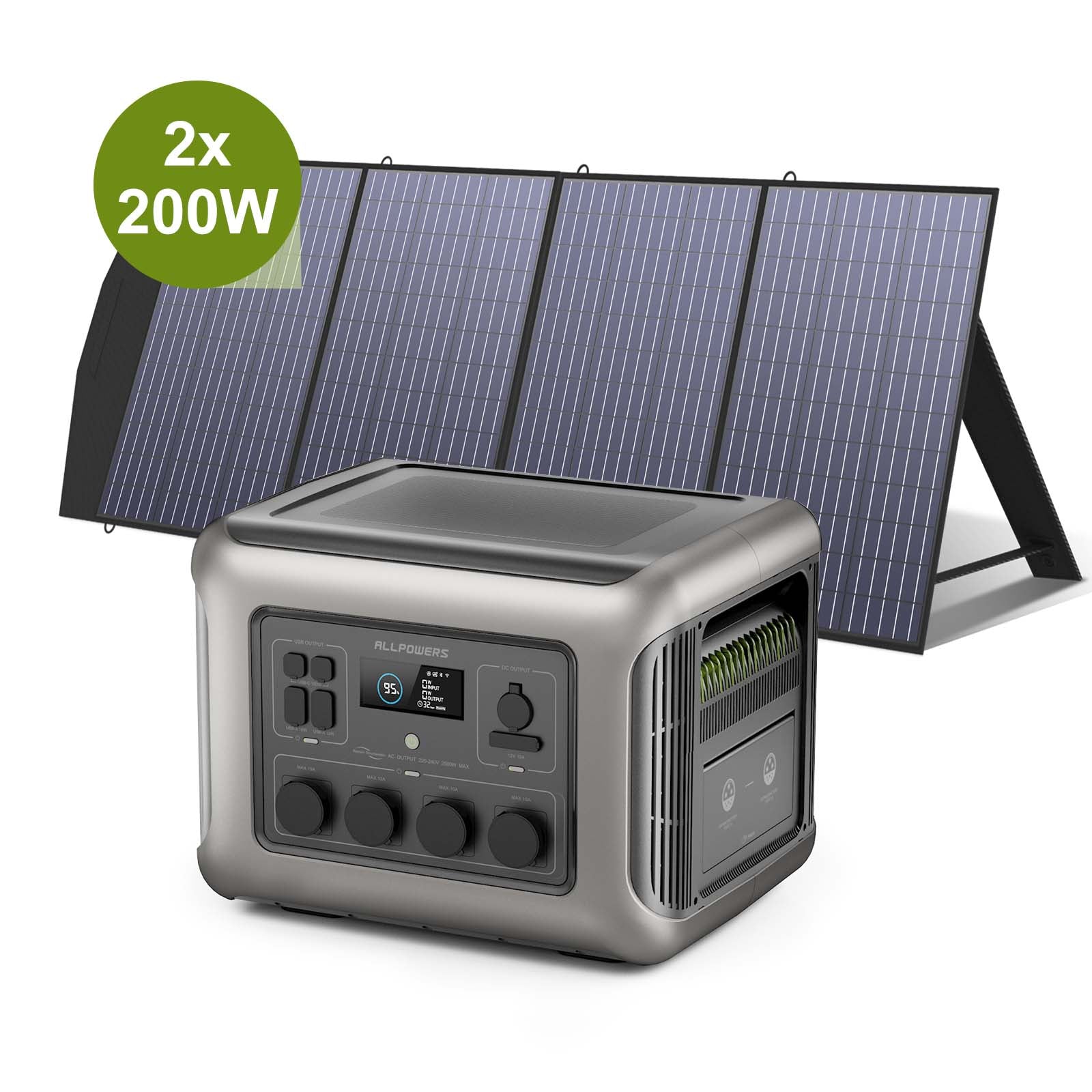 ALLPOWERS Solargenerator-Kit 2500W (R2500 + SP033 200W Solarpanel)