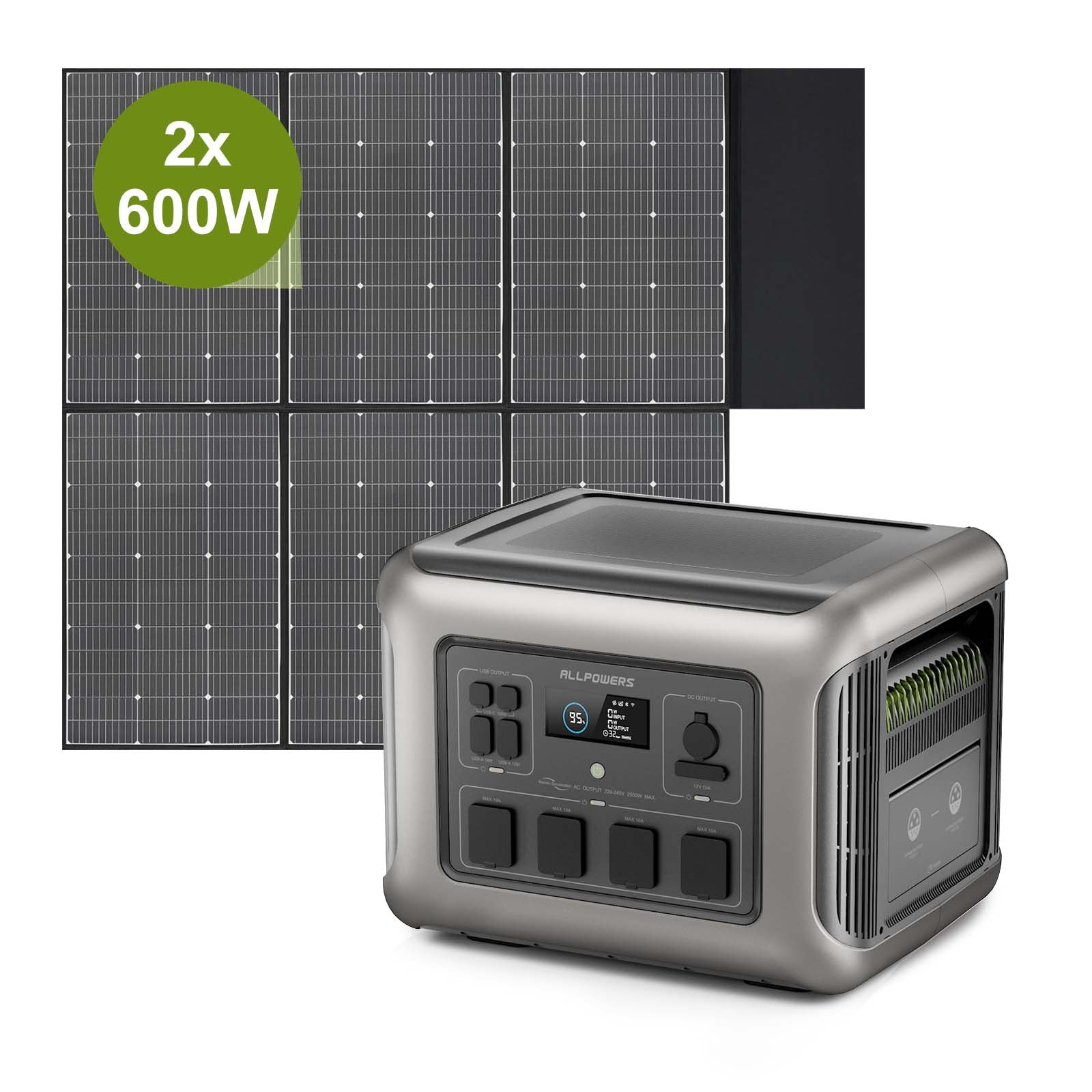 ALLPOWERS Solargenerator-Kit 2500W (R2500 + SP039 600W Solarpanel)