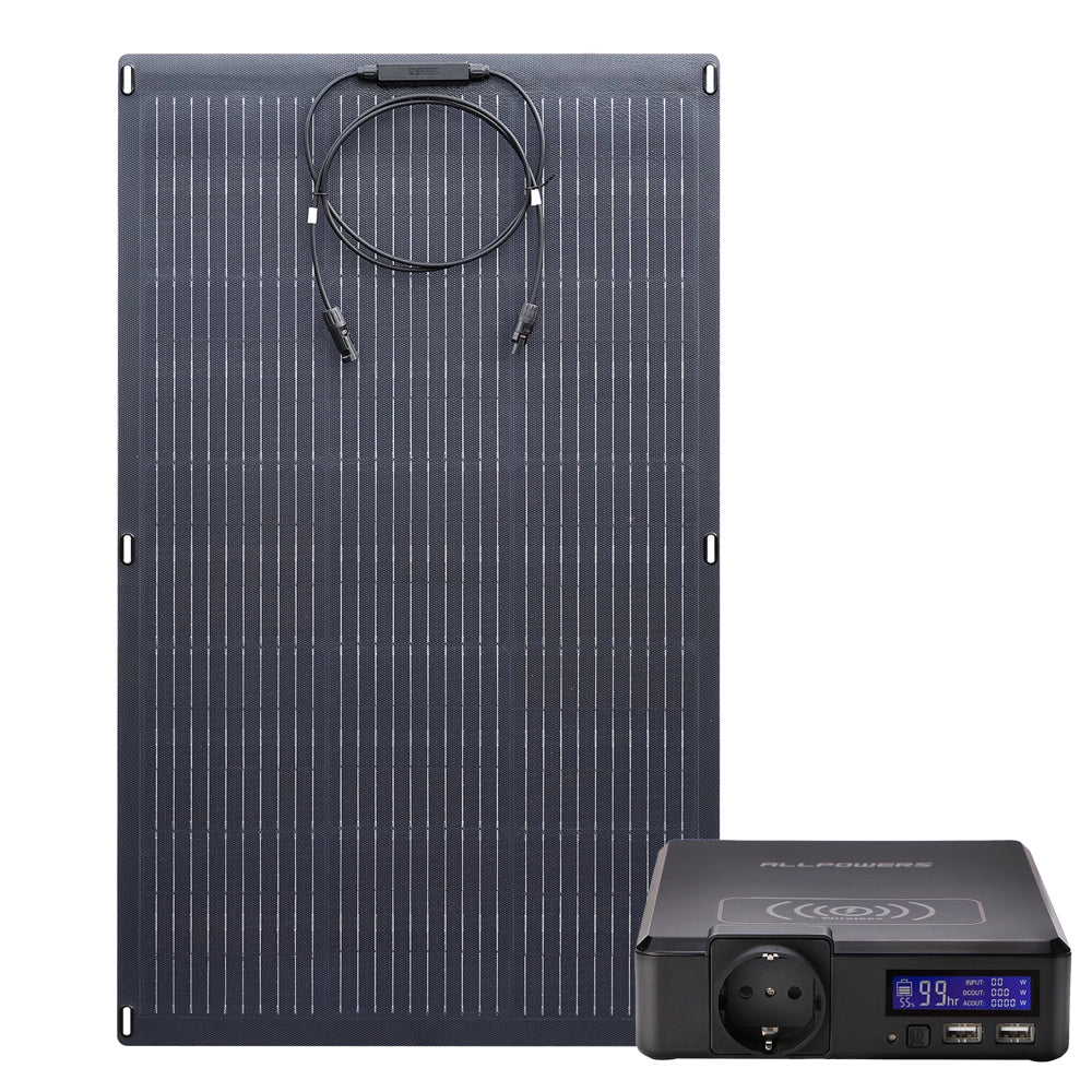 ALLPOWERS Solargenerator-Kit 200W (S200+SF100 100W Flexibles Solarpanel)