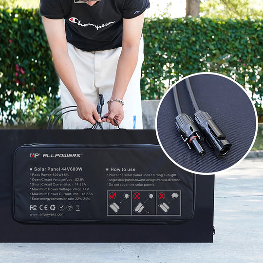 ALLPOWERS 600W Faltbares Solarpanel mit monokristalliner Zelle SP039