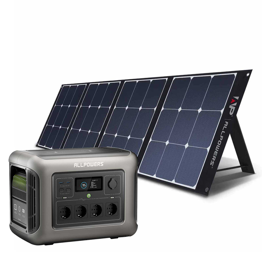 ALLPOWERS Solargenerator-Kit 1800W (R1500 + SP035 200W Solarpanel mit Monokristalliner Zelle)
