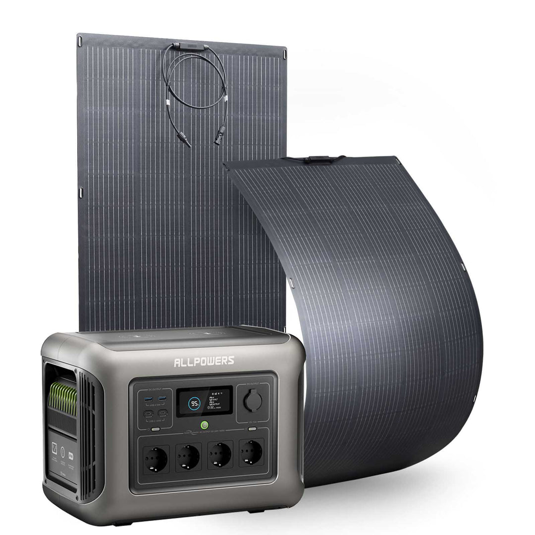 ALLPOWERS Solargenerator-Kit 1800W (R1500 + SF200 200W Flexibles Solarpanel)