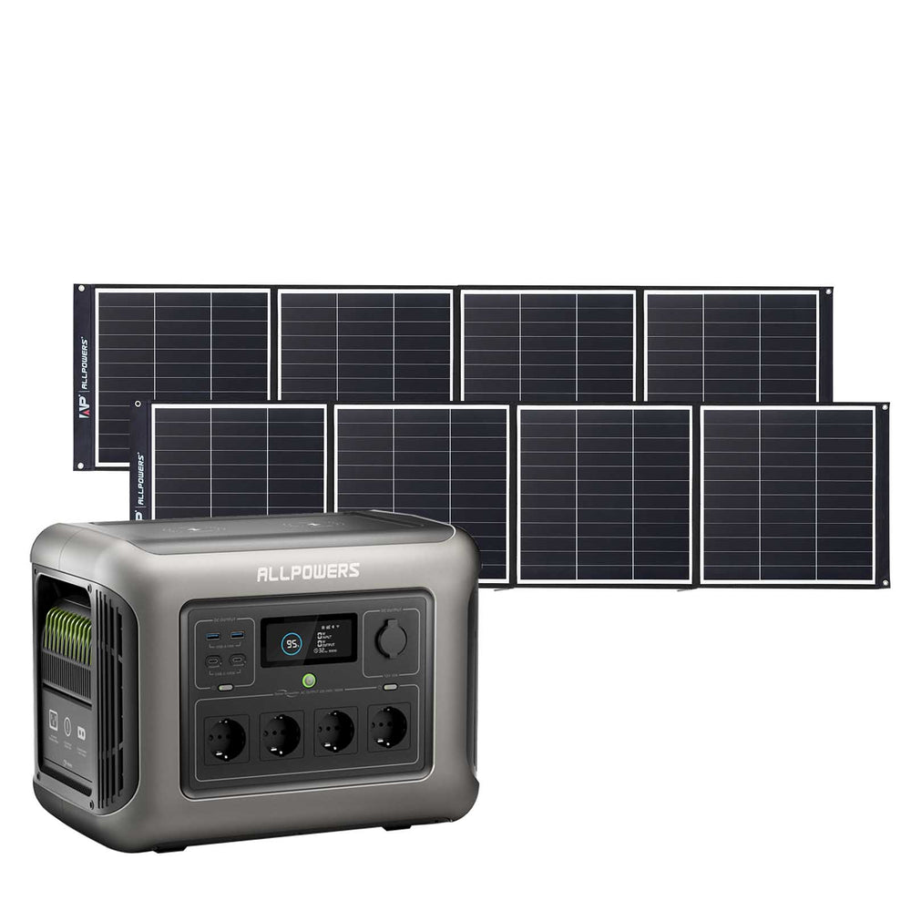 ALLPOWERS Solargenerator-Kit 1800W (R1500 + SP035 200W Solarpanel mit Monokristalliner Zelle)