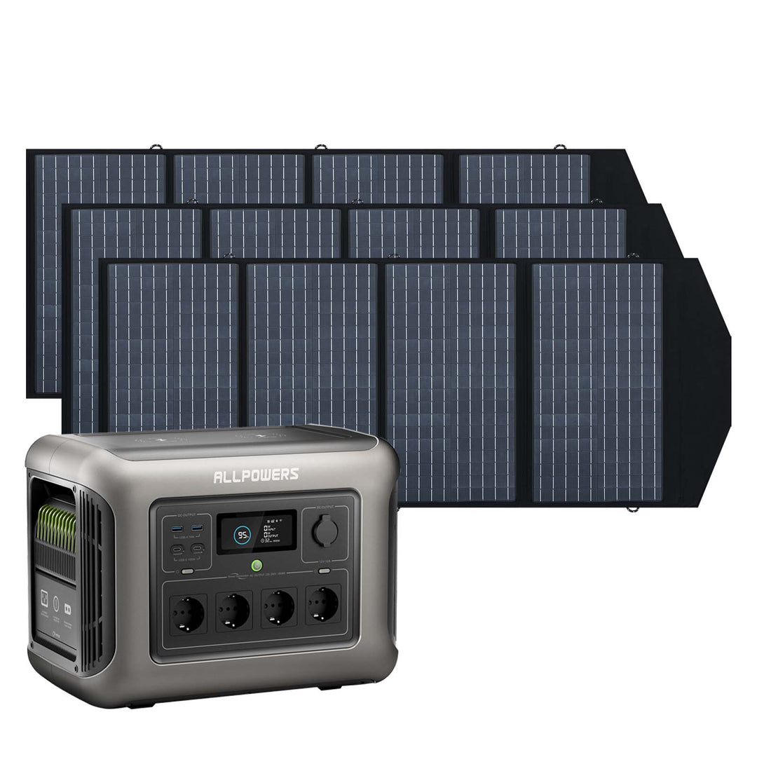 ALLPOWERS Solargenerator-Kit 1800W (R1500 + SP029 140W Solarpanel)
