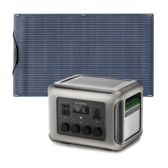 ALLPOWERS Solargenerator-Kit 2500W (R2500 + SF100 100W Flexibles Solarpanel)