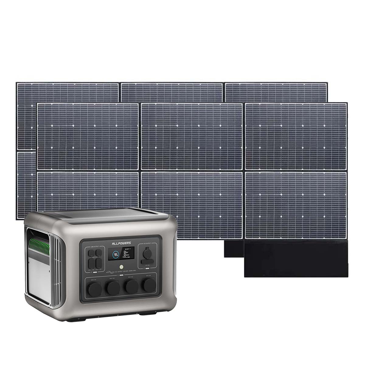 ALLPOWERS Solargenerator-Kit 2500W (R2500 + SP039 600W Solarpanel mit Monokristalliner Zelle)