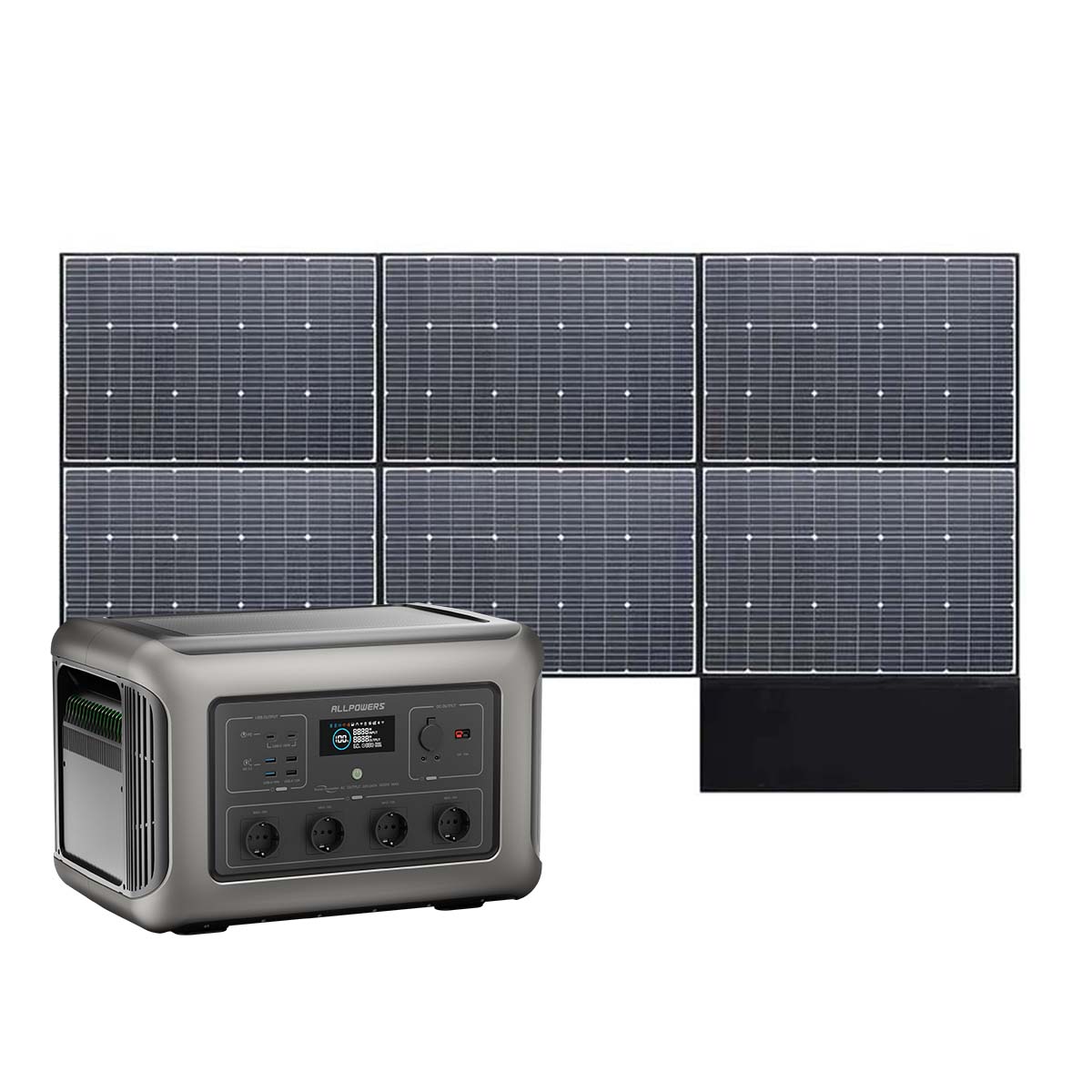 ALLPOWERS Solargenerator-Kit 3500W (R3500 + SP039 600W Solarpanel mit monokristalliner Zelle)