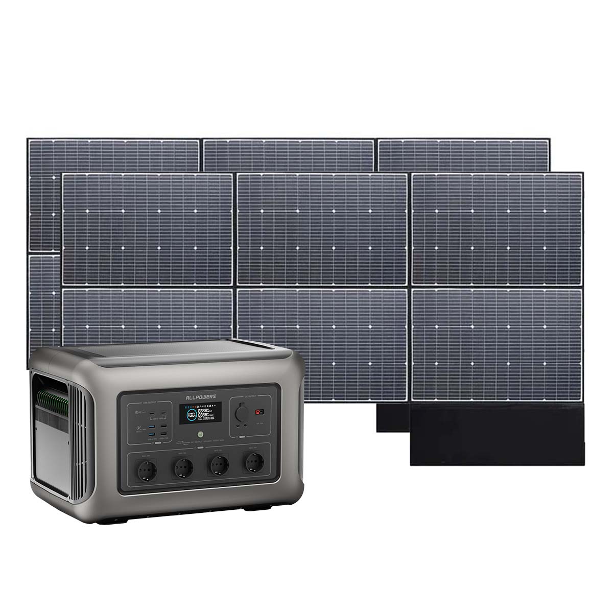 ALLPOWERS Solar Generator Kit 3500W (R3500 + SP039 600W Solar Panel with Monocrystalline Cell) 