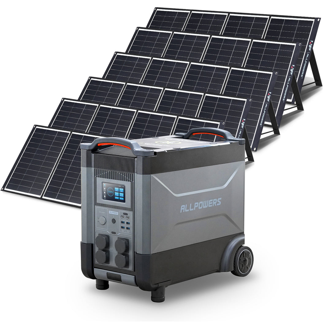 ALLPOWERS Solargenerator-Kit 4000W (R4000 + SP035 200W Solarpanel mit monokristalliner Zelle)