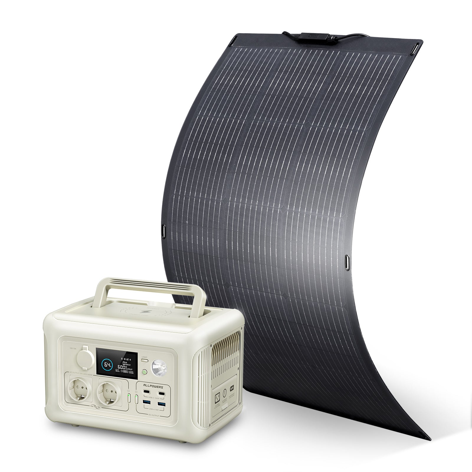 ALLPOWERS 600W Solargenerator R600 Mit 100W Solarpanel