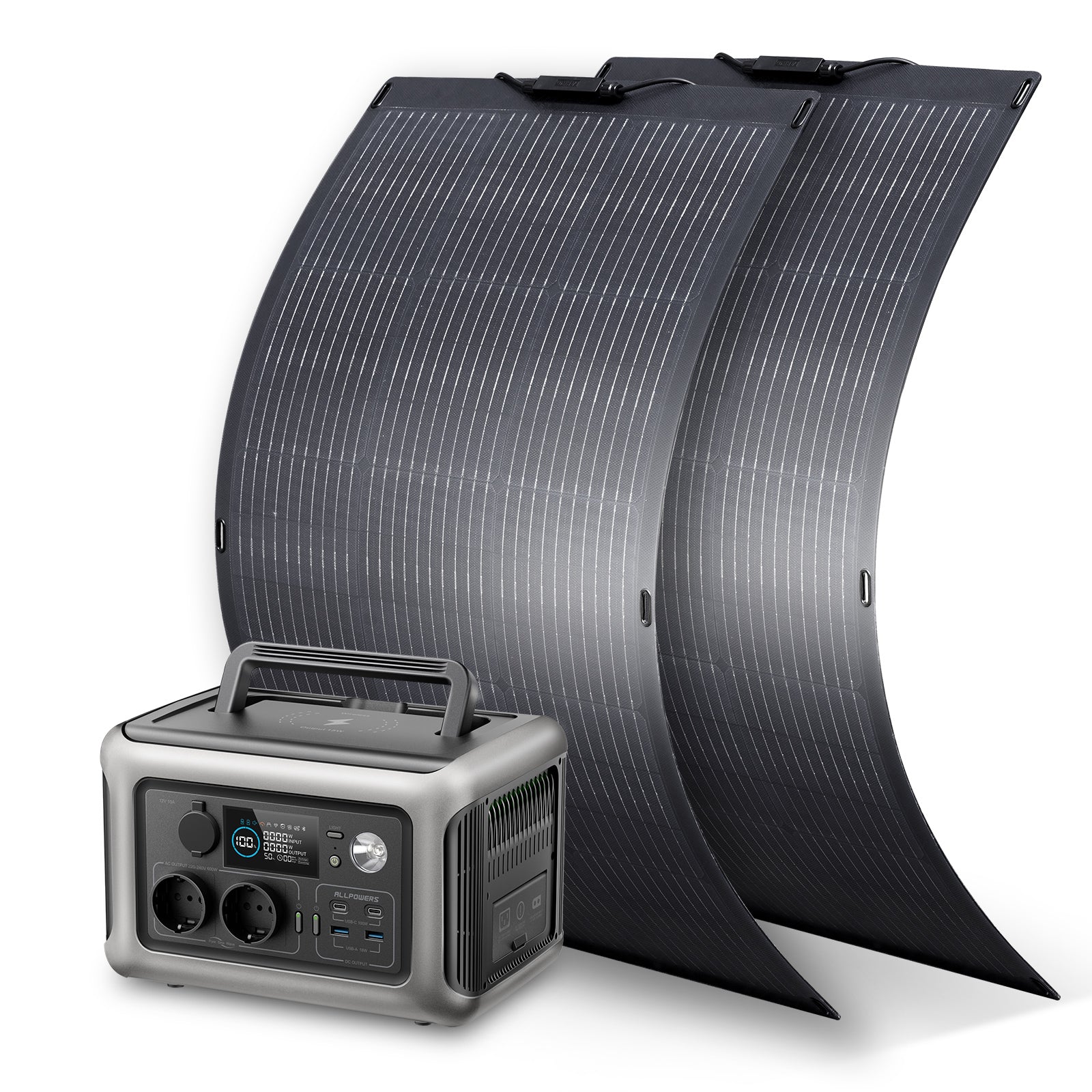 ALLPOWERS Solargenerator-Kit 600W (R600 + SF100 100W Flexibles Solarpanel)