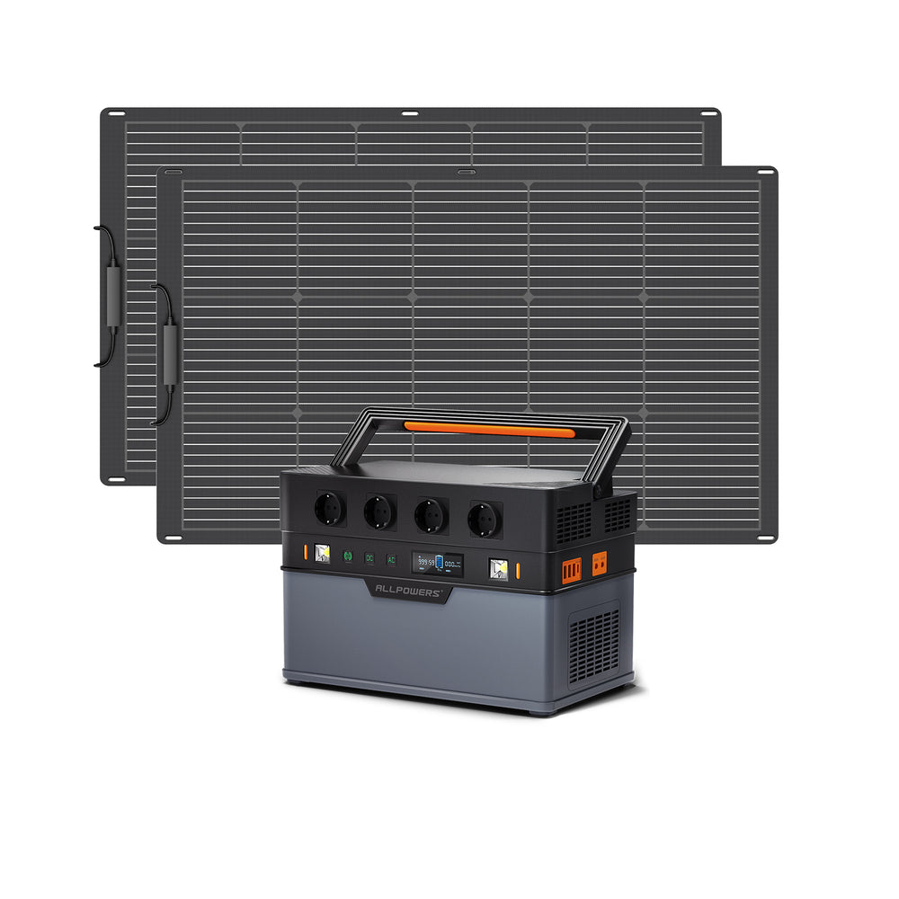 ALLPOWERS Solargenerator-Kit 1500W (S1500 + SF100 100W Flexibles Solarpanel)