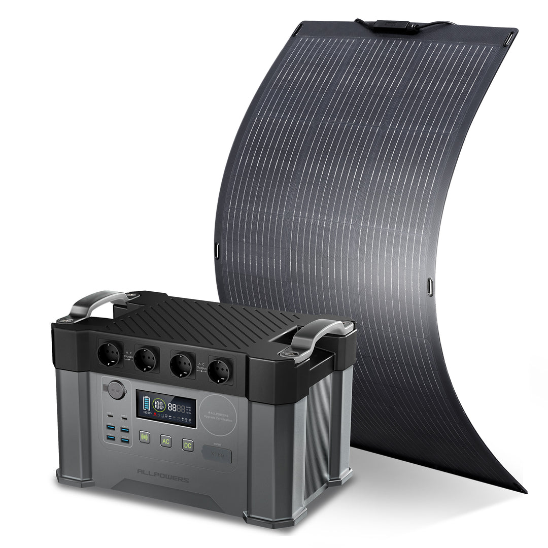 ALLPOWERS Solargenerator-Kit 2000W (S2000 + SF100 100W Flexibles Solarpanel)