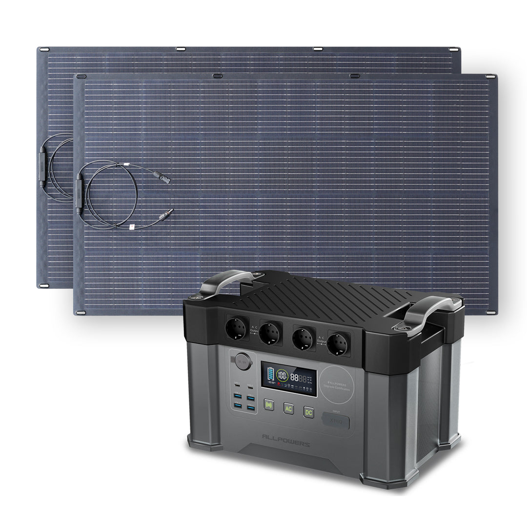 ALLPOWERS Solargenerator-Kit 2000W (S2000 + SF200 200W Flexibles Solarpanel)