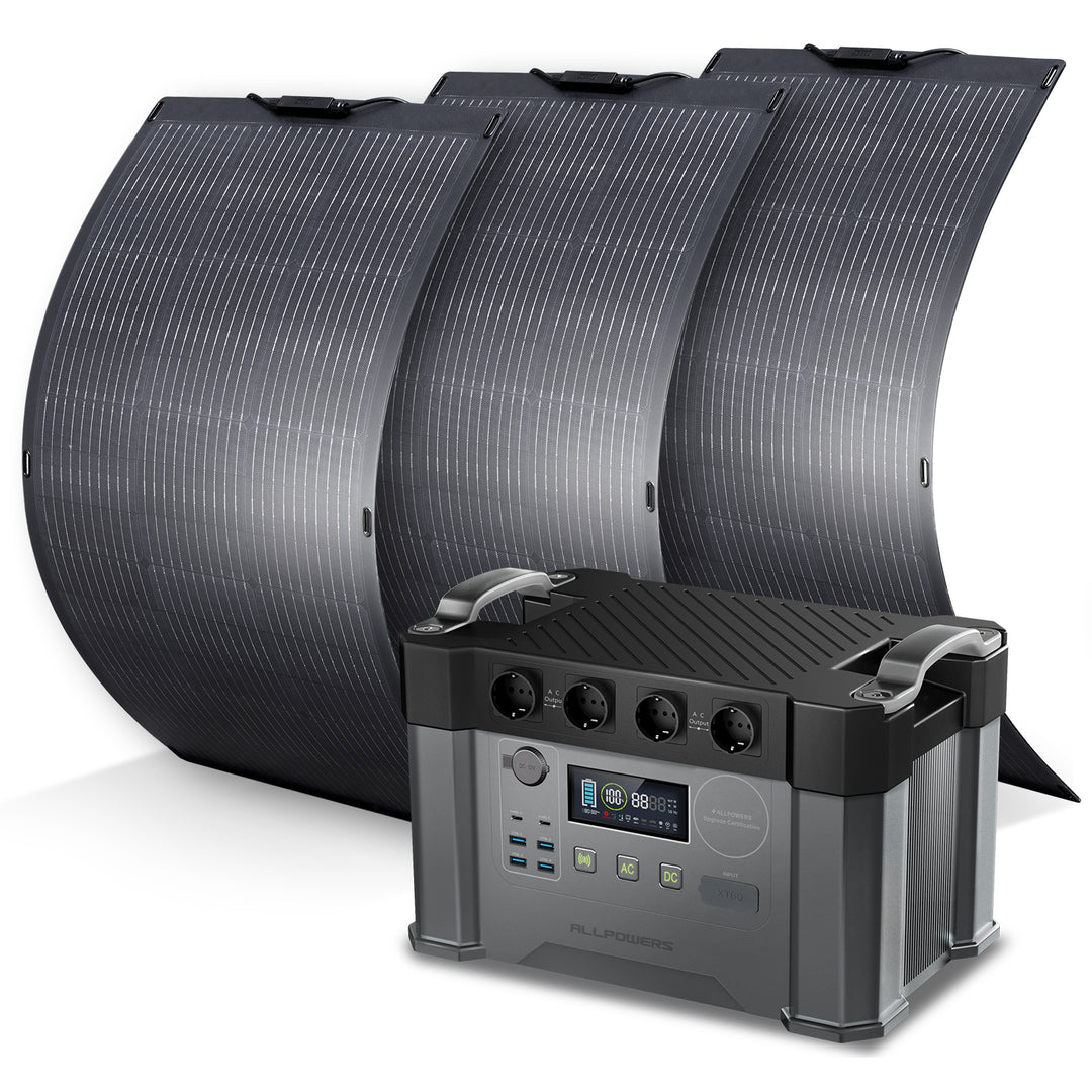 ALLPOWERS Solargenerator-Kit 2000W (S2000 + SF100 100W Flexibles Solarpanel)