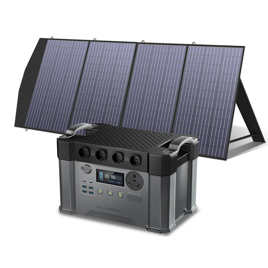 ALLPOWERS solar generator S2000 Pro (S2000 Pro + 2 x polycrystalline solar panel 200W) 