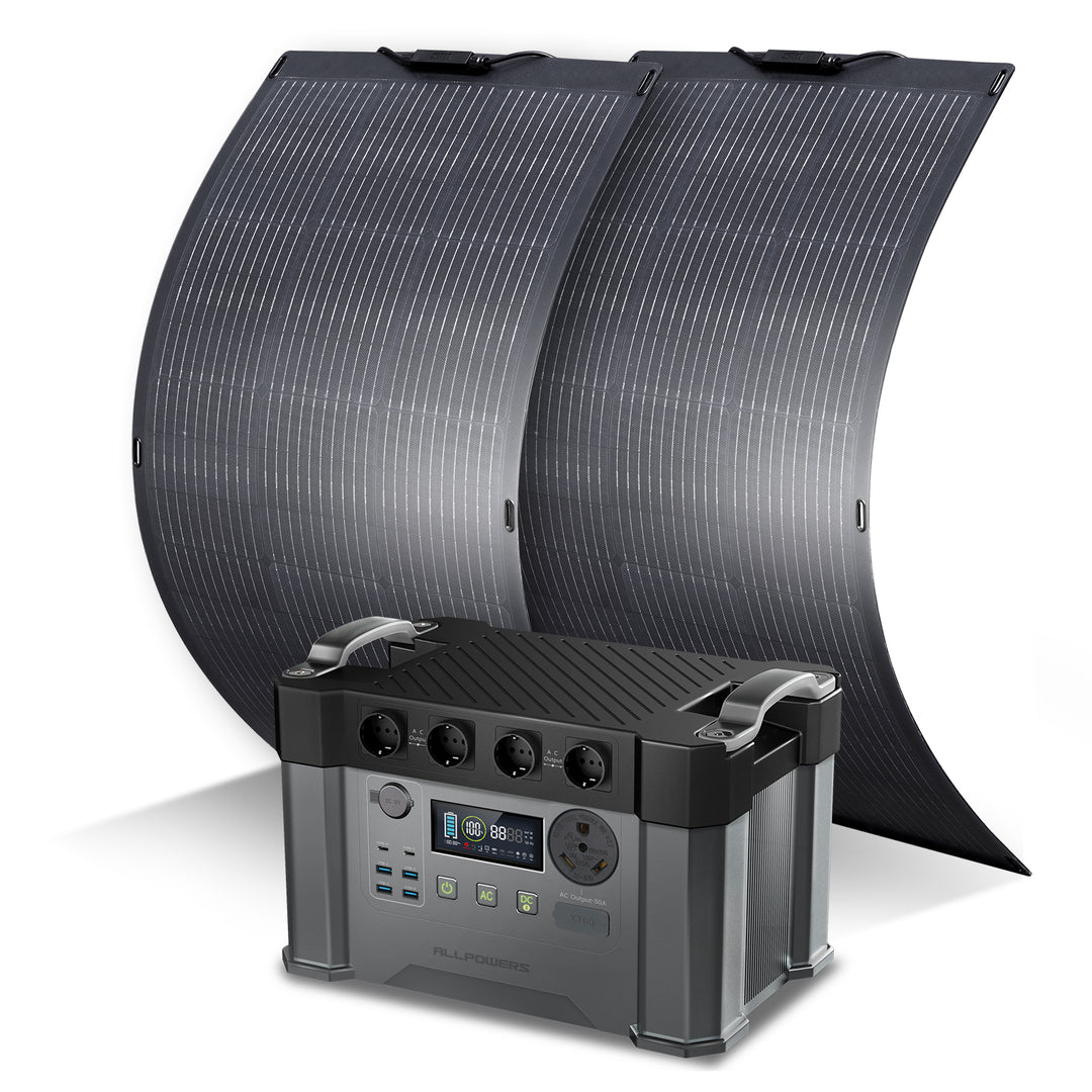 ALLPOWERS Solargenerator-Kit 2400W (S2000 Pro + SF100 100W Flexibles Solarpanel)