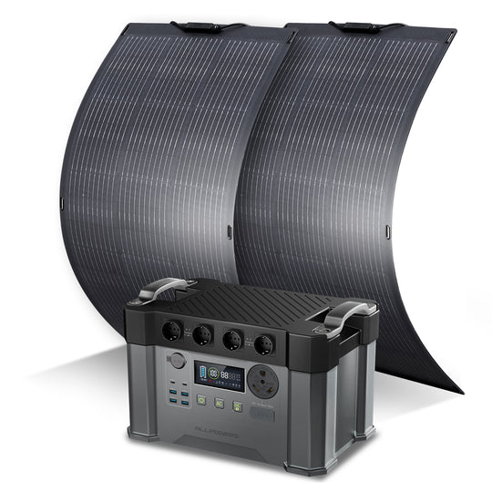 ALLPOWERS Solargenerator-Kit 2400W (S2000 Pro + SF100 100W Flexibles Solarpanel)