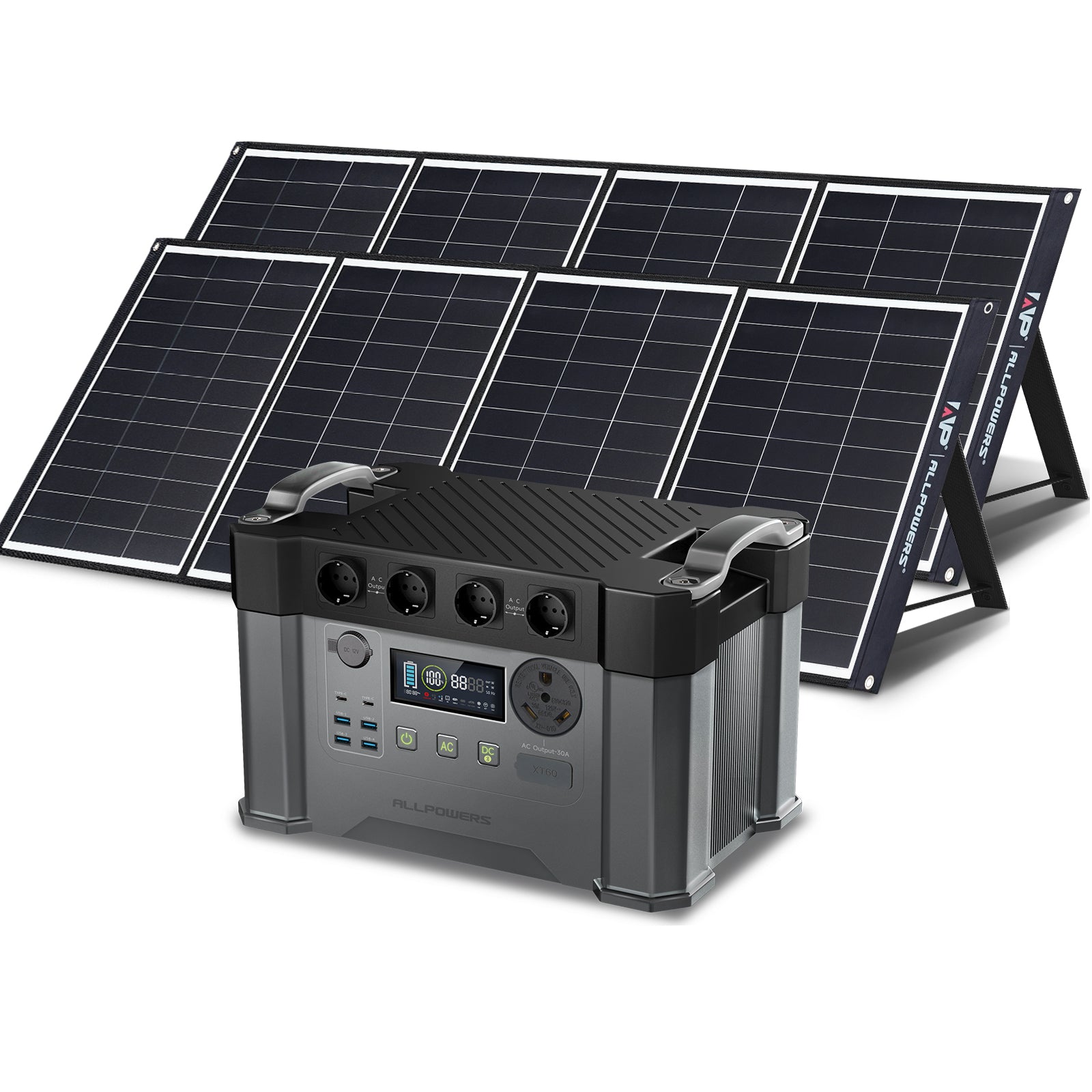 ALLPOWERS Solar Generator Kit 2400W (S2000 Pro + SP035 Solar Panel with Monocrystalline Cell) 