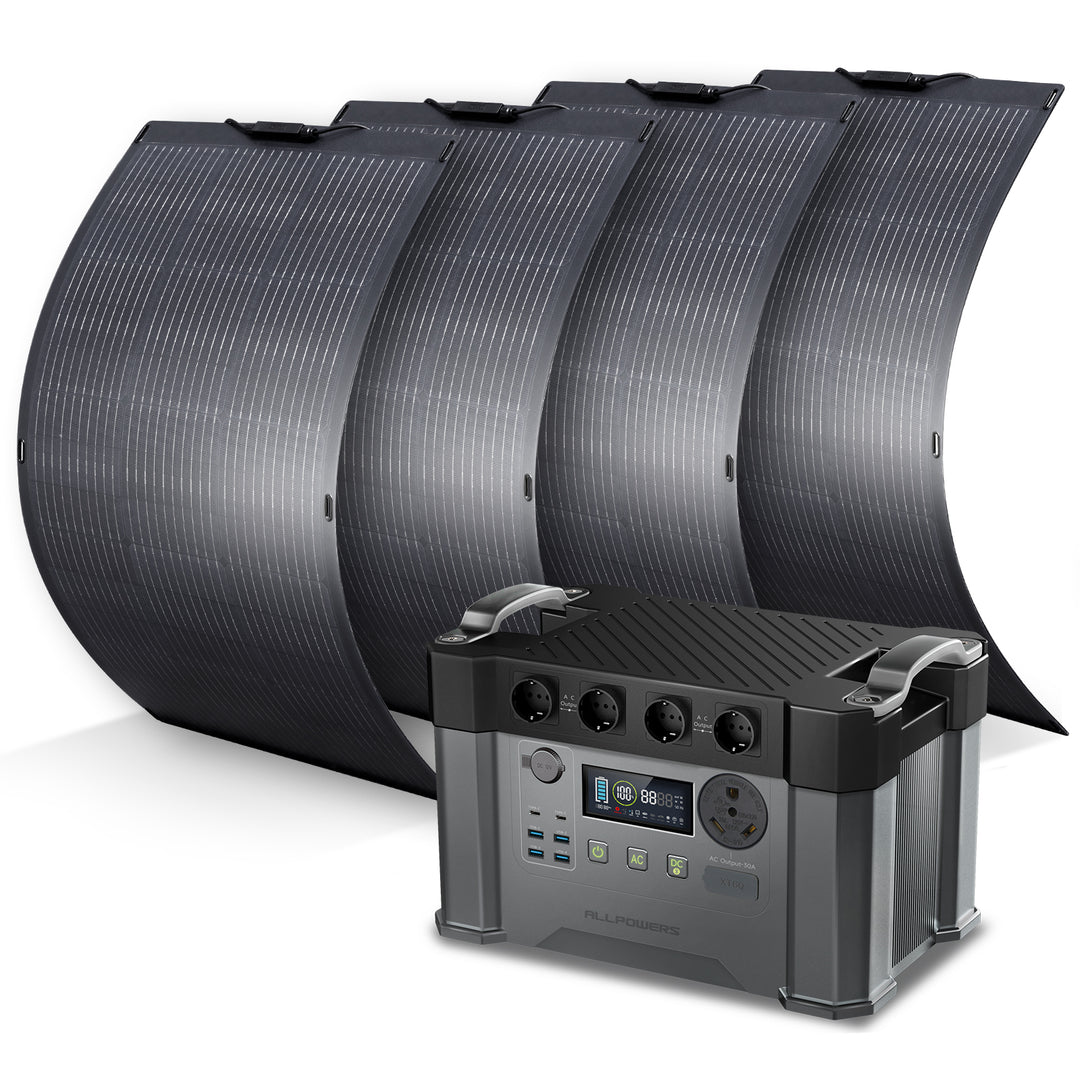 ALLPOWERS Solargenerator-Kit 2400W (S2000 Pro + SF100 100W Flexibles Solarpanel)