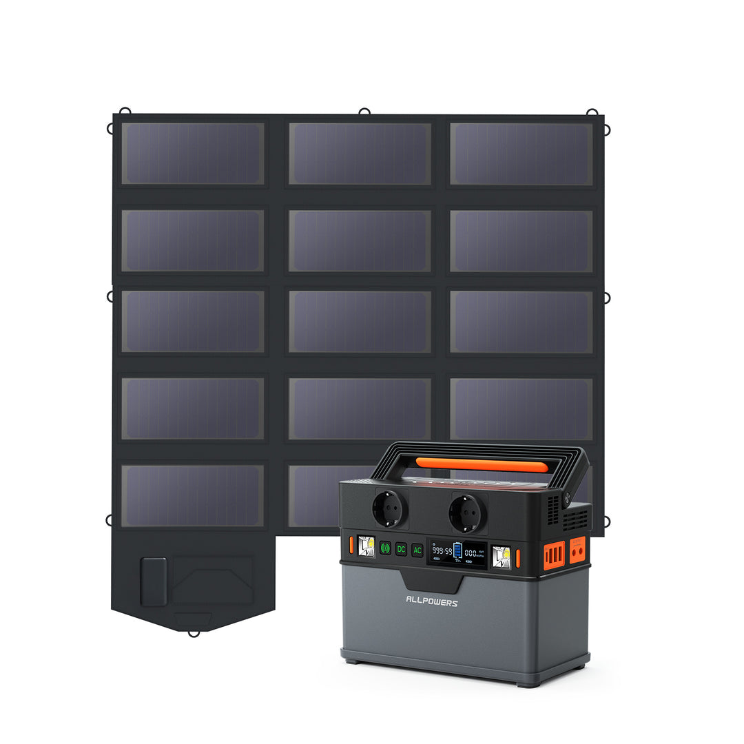 ALLPOWERS Solargenerator-Kit 300W (S300 + SP012 100W Solarpanel mit Monokristalliner Zelle)