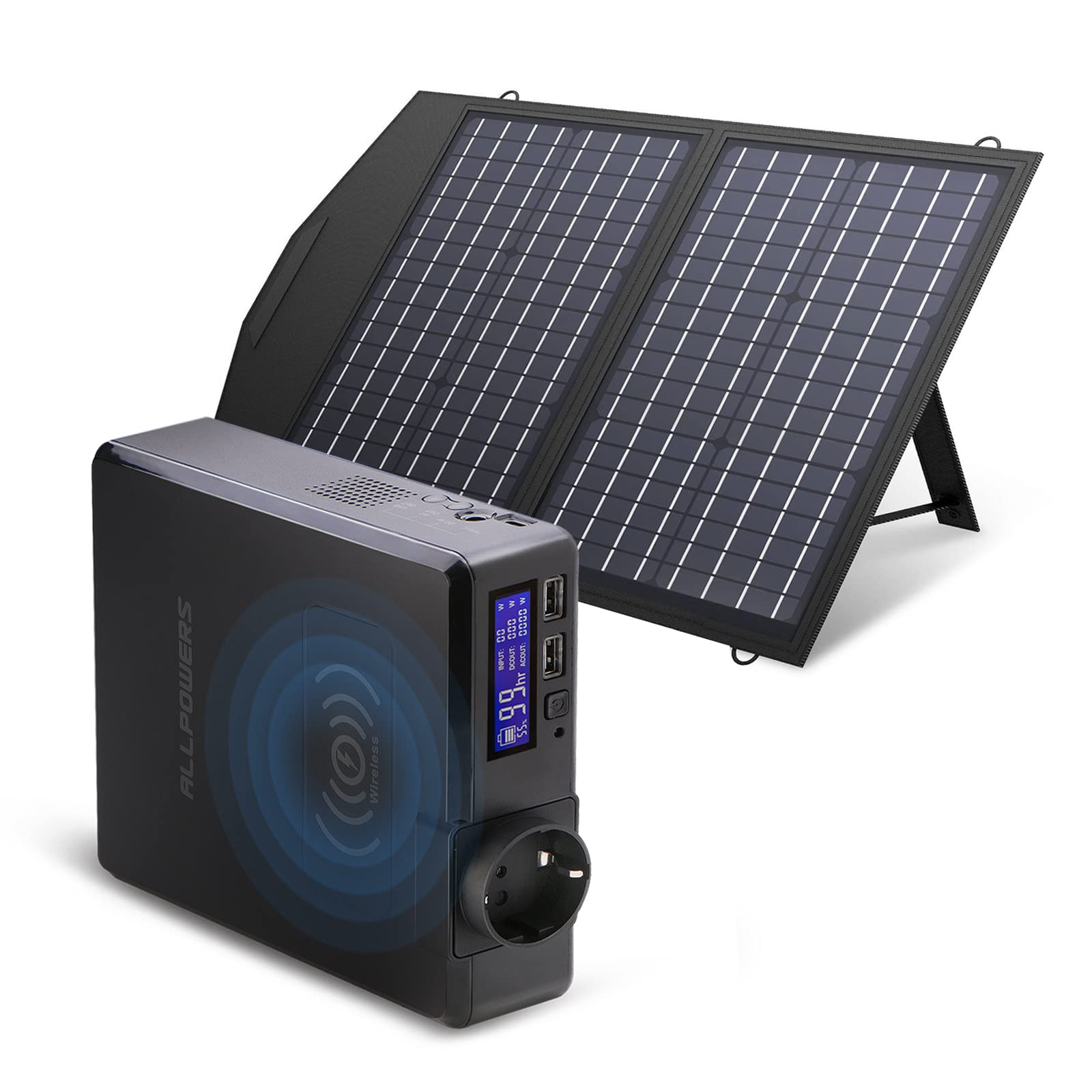 ALLPOWERS Solar Generator Kit 200W (S200 + SP020 60W Solar Panel with Monocrystalline Cell) 