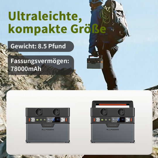 ALLPOWERS Solargenerator-Kit 300W (S300 + SP012 100W Solarpanel mit Monokristalliner Zelle)