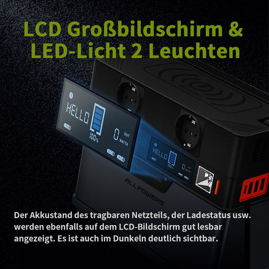ALLPOWERS Solargenerator-Kit 300W (S300 + SP012 100W Solarpanel mit Monokristalliner Zelle)