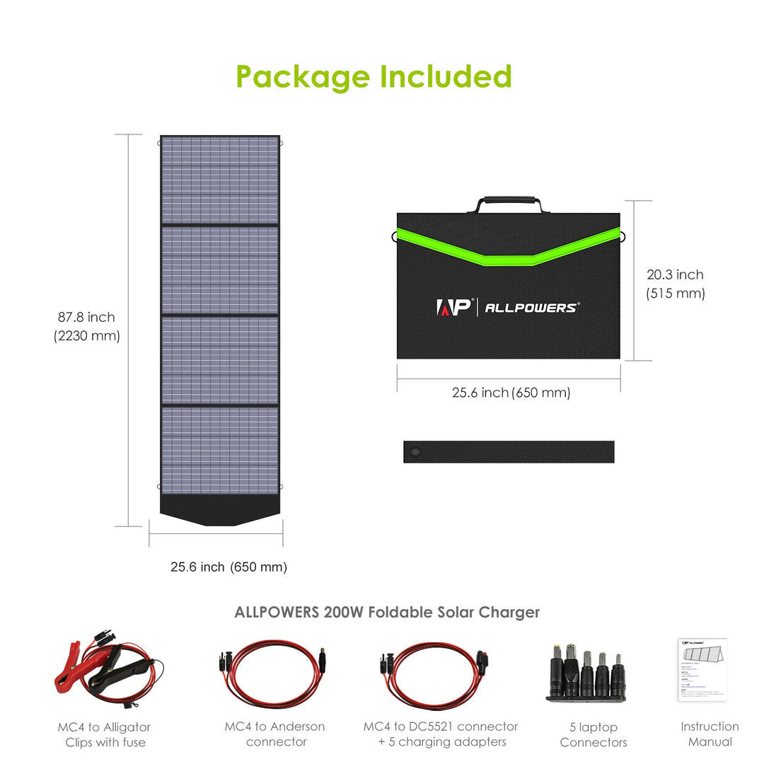 ALLPOWERS 200W Faltbares Solarpanel  SP033